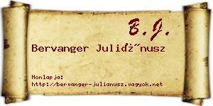 Bervanger Juliánusz névjegykártya